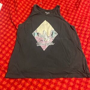 Wrangler Black Tank Top with Graphic Design
